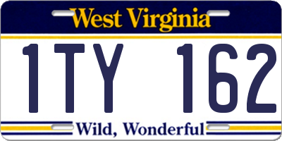 WV license plate 1TY162