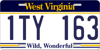 WV license plate 1TY163