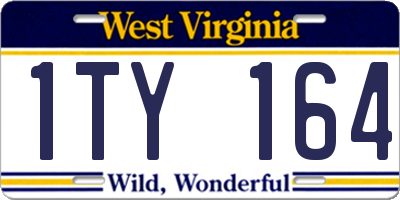 WV license plate 1TY164