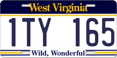WV license plate 1TY165