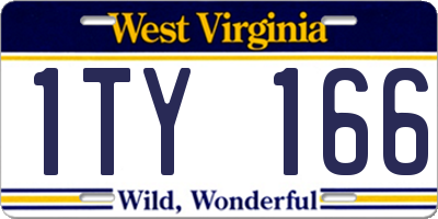 WV license plate 1TY166
