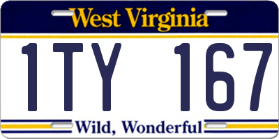 WV license plate 1TY167