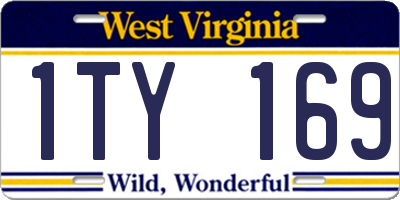 WV license plate 1TY169