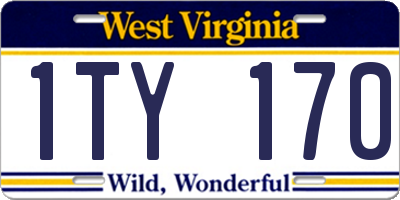 WV license plate 1TY170
