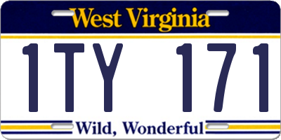 WV license plate 1TY171