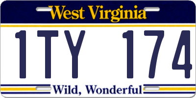 WV license plate 1TY174