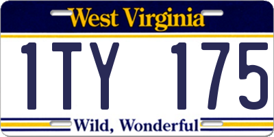WV license plate 1TY175