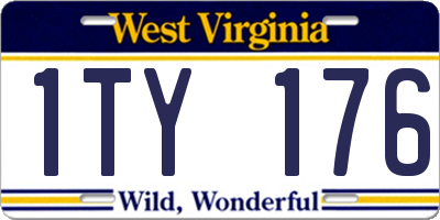 WV license plate 1TY176