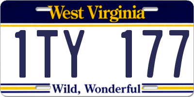 WV license plate 1TY177
