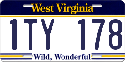 WV license plate 1TY178