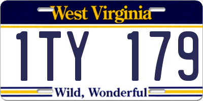 WV license plate 1TY179