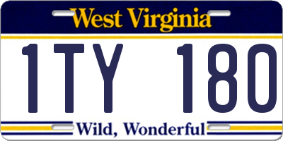 WV license plate 1TY180