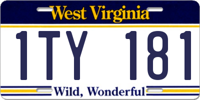 WV license plate 1TY181