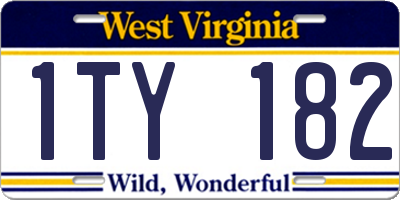 WV license plate 1TY182