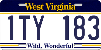 WV license plate 1TY183