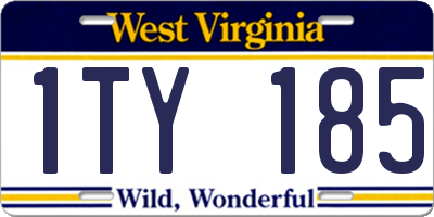 WV license plate 1TY185