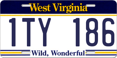 WV license plate 1TY186