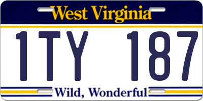 WV license plate 1TY187