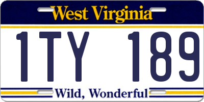 WV license plate 1TY189