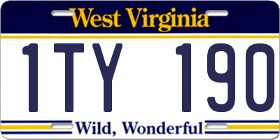 WV license plate 1TY190