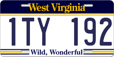 WV license plate 1TY192