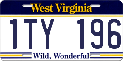 WV license plate 1TY196