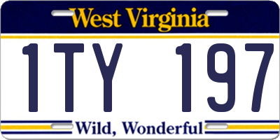 WV license plate 1TY197
