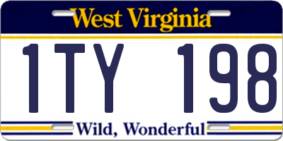 WV license plate 1TY198