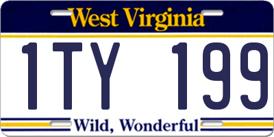WV license plate 1TY199