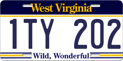 WV license plate 1TY202