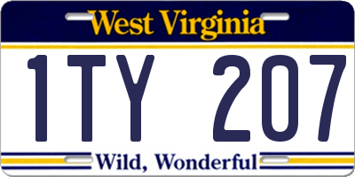 WV license plate 1TY207