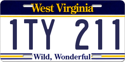WV license plate 1TY211
