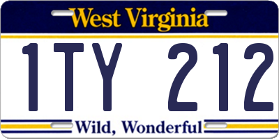 WV license plate 1TY212