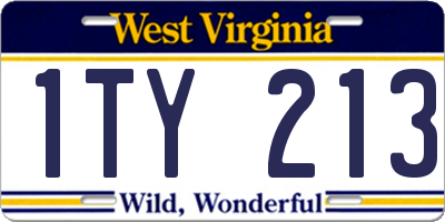WV license plate 1TY213