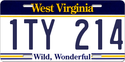 WV license plate 1TY214
