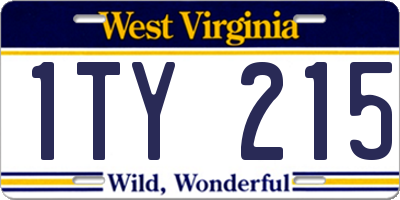 WV license plate 1TY215