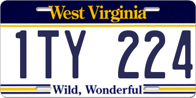 WV license plate 1TY224