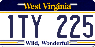 WV license plate 1TY225