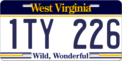 WV license plate 1TY226
