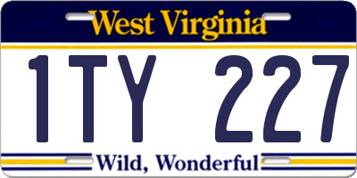 WV license plate 1TY227