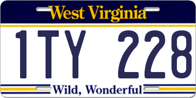 WV license plate 1TY228