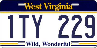 WV license plate 1TY229