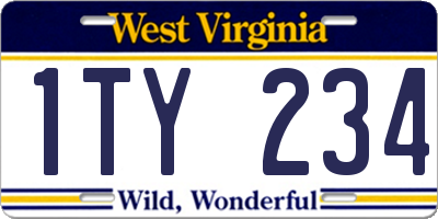 WV license plate 1TY234