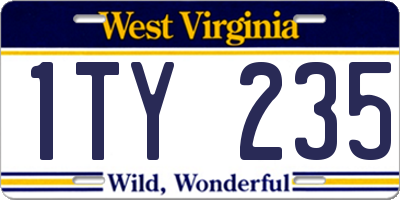 WV license plate 1TY235