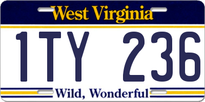 WV license plate 1TY236