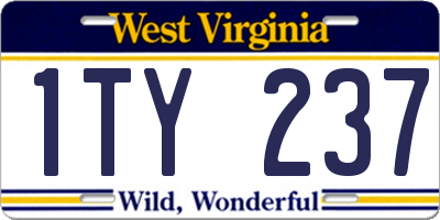 WV license plate 1TY237