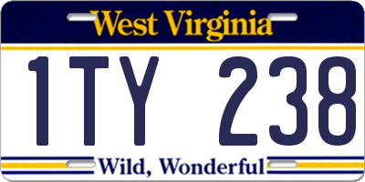 WV license plate 1TY238