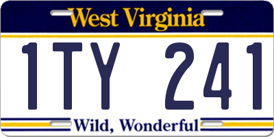 WV license plate 1TY241