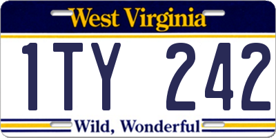 WV license plate 1TY242