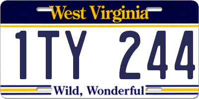 WV license plate 1TY244
